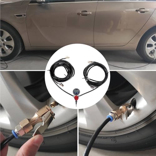 4 Way Tire Inflation Deflation System with 4 Closed Flow Air Chuck Digital Tire Pressure Gauge for Car Trucks Off Road Vehicles-Compatible with HPA Tanks and Compressors
