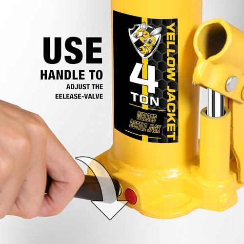 YELLOW JACKET 4 Ton Muti-Directional Welded Bottle Jack(8,000lb) with Carrying Case for Car, SUV, Auto Repair - size: 4 ton muti-directional