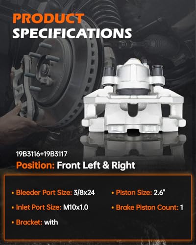 GAHA Front Left & Right Brake Calipers w/Bracket for Ford Escape 2005-2009 - size: 19B3116+19B3117