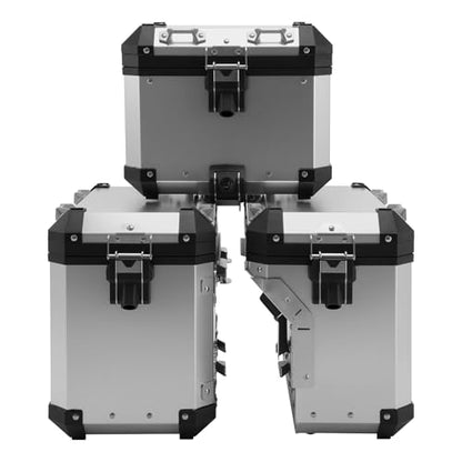 TCMT Trunk Top Box Saddlebags Side Case Fit For BMW R1200GS/R1200GS Adventure 2013-2018 R1250GS/R1250GS AD 19-24 F850GS/F850GS AD 17-22 F900GS/F900GS AD 23-25 Chrome - color: Chrome, size: Saddleabg & Trunk Set