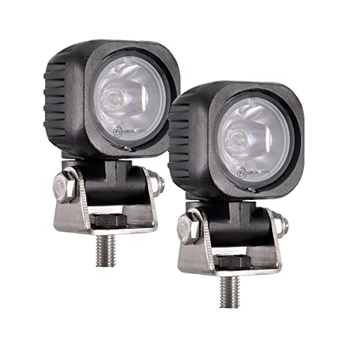 Raycharm Offroad 2" Semi-Round Motorcycle LED Fog Light Pods/Headlight, 6000K Cool-White Spot Beam, Rugged Die-Cast Aluminum Housing, Corrosion Resistant Waterproof, 12V/24V DC, 2-Pack - size: 2" Semi-round Spot Beam