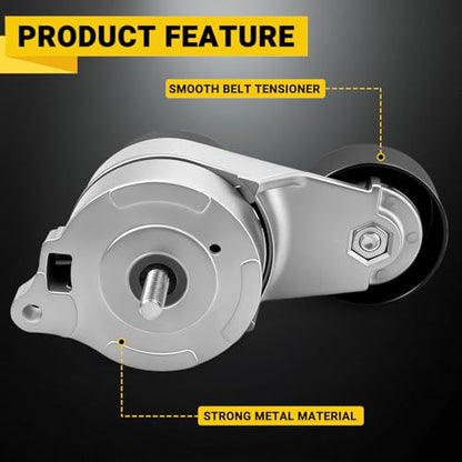 Drive Belt Tensioner Assembly Compatible with Acura MDX RL TL ZDX/Honda Accord Crosstour Odyssey Pilot Ridgeline Idler Pulley Replacement for 31170RCAA01, 31170RV0A01