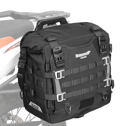 Rhinowalk Motorcycle Saddlebag 35L Waterproof, Quick Release Motorbike Side Bag, Universal Fit Motorcycle Side Bag (1-Piece) - color: Black 35L