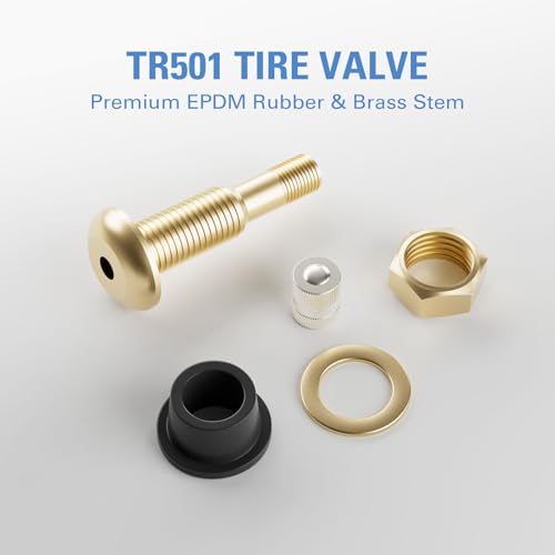 CKAuto TR501 Metal Clamp-in Tire Valve Stems, 1.5" Eff. Length, 10 Pcs/Pack - color: TR50110