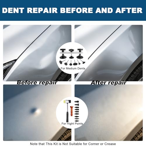 Paintless Dent Repair Kit 39PCS PDR Dent Repair Kit with Bridge Dent Puller - size: Dent Puller Tool - 39 Pcs