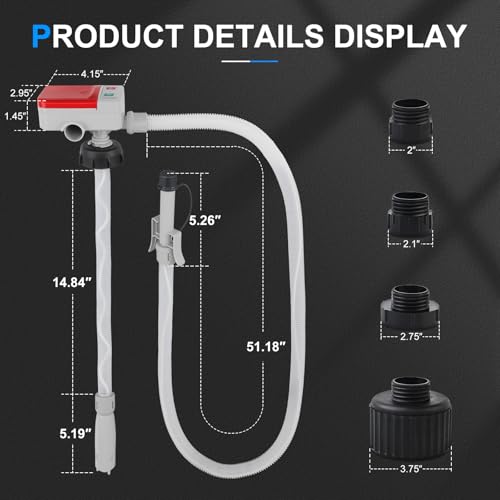 3.2GPM Portable Fuel Transfer Pump with Auto-stop Sensor, Red - color: Red