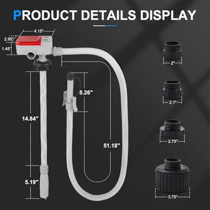 3.2GPM Portable Fuel Transfer Pump with Auto-stop Sensor, Red - color: Red