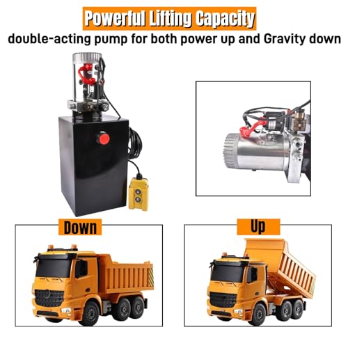 Single Acting Hydraulic Pump 12V DC, 15 Quart, 3200 PSI