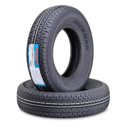 ROCKMAN Trailer Tire ST185/80R13 8-Ply Load Range D 99M Radial 11170, Set2 - size: ST185/80R13