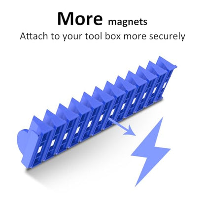 DEHOYI 48 PCS MAGNETIC Modular Wrench Organizer for Tool box, Metric & SAE - style: Magnetic (48 pcs Blue)