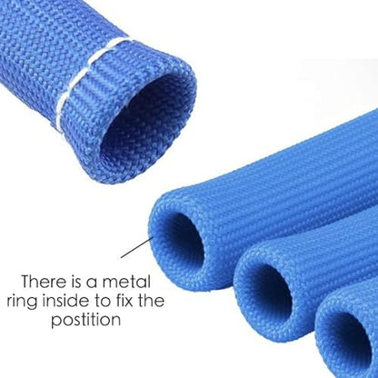 Spark Plug Wire Heat Shield Spark Plug Wire Heat Shield Sleeve Spark Plug Boot Protector Boots Wrap for SBC BBC 350 454 8PCS Plug Wire Covers - 2500F High Temp Protection（Blue) - color: Blue