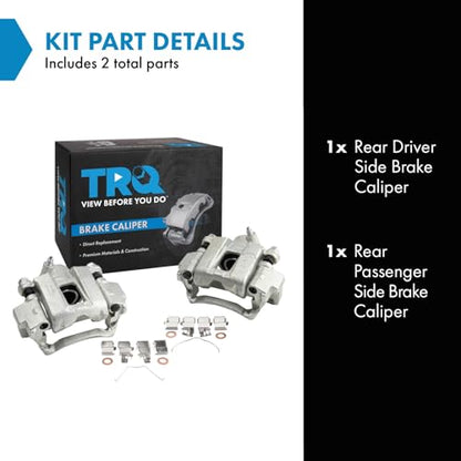 TRQ Rear 2 Piece Brake Caliper Set - style: CLA34791