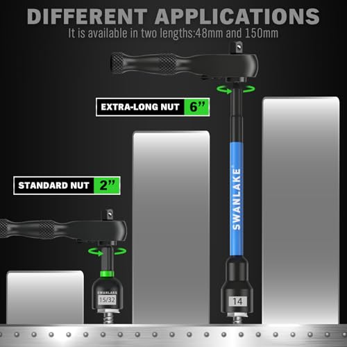 41-Piece Magnetic Nut Driver Set for Impact Drill Metric & SAE, Impact Socket Adapter, 2-IN-1 Ratchet Handle, Wing Nut Driver, Universal Socket, 1/4'' Quick-change Bit Holder - color: New Version Green