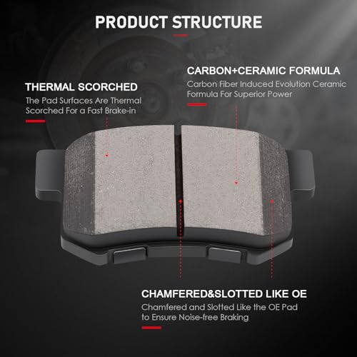 cciyu D536 4pcs Rear Ceramic Brake Pads Kits - size: Rear[D536]