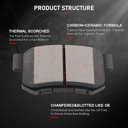 cciyu D536 4pcs Rear Ceramic Brake Pads Kits - size: Rear[D536]
