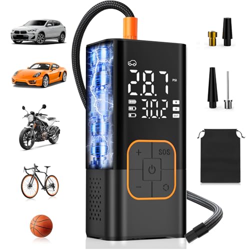Tire Inflator Portable Air Compressor, Cordless Car&Bike Tyre Pump