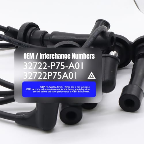 32722-P75-A01 Ignition Spark Plug Wires Set of 4 Replace 32722P75A01 - style: 32722-P75-A01