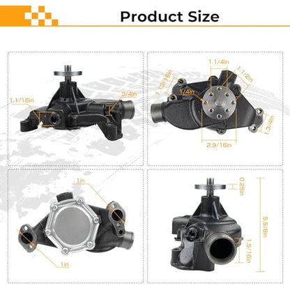 Water Pump Assembly Compatible With Mercruiser OMC Volvo Penta Sierra Mallory GM Marine Small Block Engines 4.3L 5.0L 5.7L V6 V8 Replacement for 3853850 18-684M