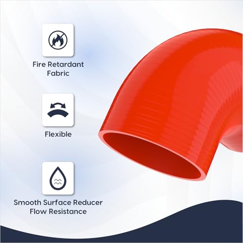 Endure 90 Degree Silicone Elbow Intake Hose 4-Ply, 4"(102mm) - Red - color: Red, size: ID - 4Inch(102mm)