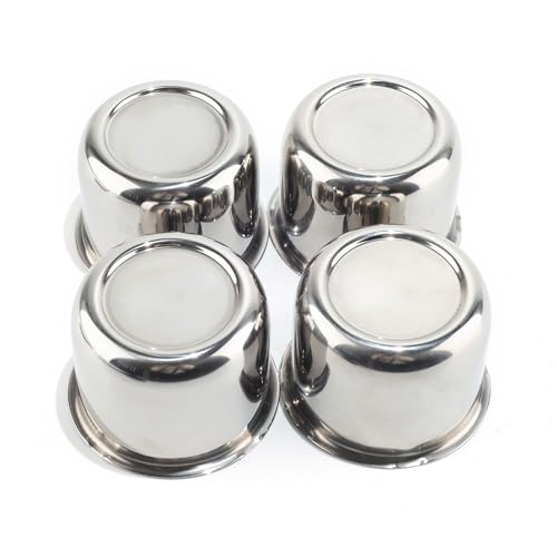 Rtrhinotuning Stainless Steel Push Through Center Caps 3.11" for Trailer Truck Rv Wheel Rims Chrome Trailer Hub Cap 2.35" Hight 4 PCS Wheel Center Caps - color: Chrome, size: 3.11" Center Hole, 2.35" Height