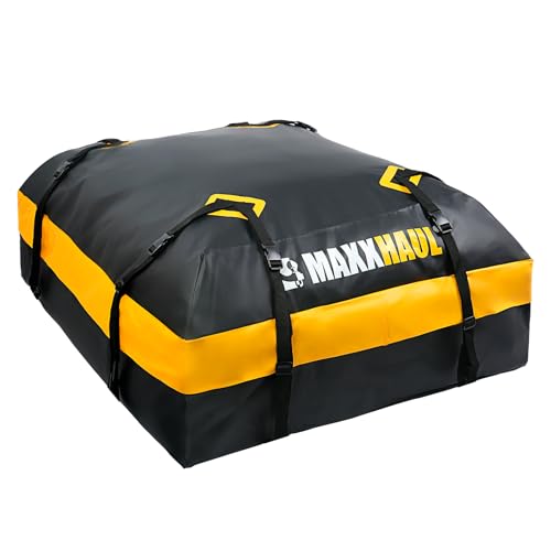 MaxxHaul Rooftop Cargo Bag 15 Cu Ft - Waterproof Universal Car Roof Carrier with Luggage Lock - No Rack Needed - Anti-Slip Mat - 100 lb Capacity - for Cars & SUV's (50719) - style: Rooftop Cargo Bag