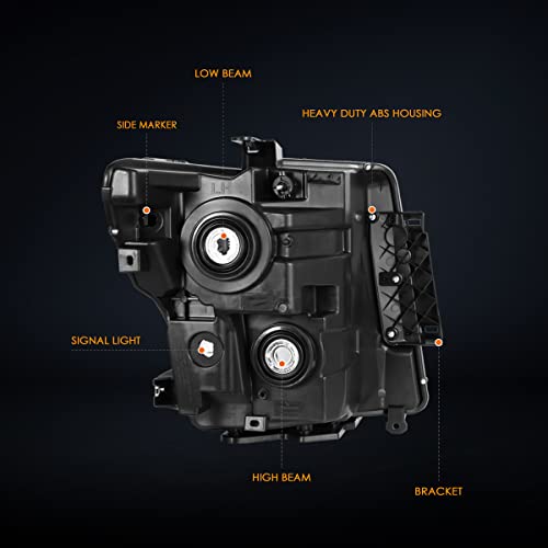 Pair of Headlights Assembly Compatible with 16-24 Nissan Titan (XD),Black Housing/Amber Corner - color: Black / Amber