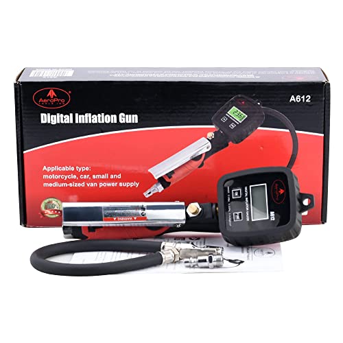 AEROPRO Tools Digital Tire Pressure Gauge with Inflator 203 PSI