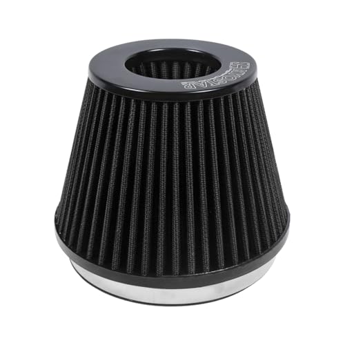 KYOSTAR Universal 6" (152mm) High-Flow Air Filter, Reusable Cone Cold Air Intake, High Performance, Washable, Clamp-On Car High Flow Air Kit, Flange Diameter: 6 Inch, Filter Height: 6.2 Inch, Black - color: 6" (152mm), Black