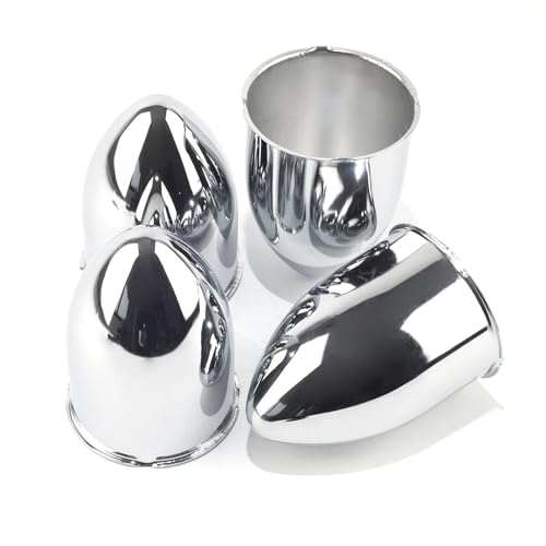 4Pcs 3.15" OD 4.5" H Pointed Top Trailer Wheel Center Caps for Rim - color: Chrome, size: 3.15" OD 4.5" H