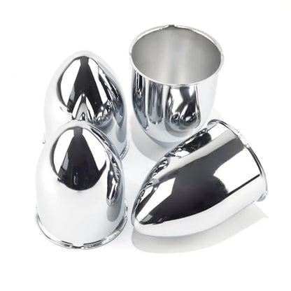 4Pcs 3.15" OD 4.5" H Pointed Top Trailer Wheel Center Caps for Rim - color: Chrome, size: 3.15" OD 4.5" H