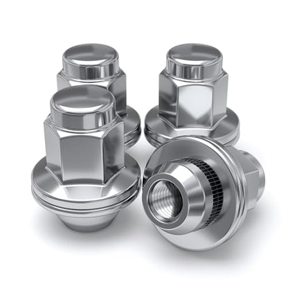 White Knight M14 x 1.50 Thread Lug Nut for Toyota Land Cruiser/Sequoia/Tundra, Lexus LX570 / LX470, Solid Piece Chrome Factory Style Duplex Long Mag with Washer, 5309DL-4AM (4 Pack) - color: Chrome, style: 4 Pack