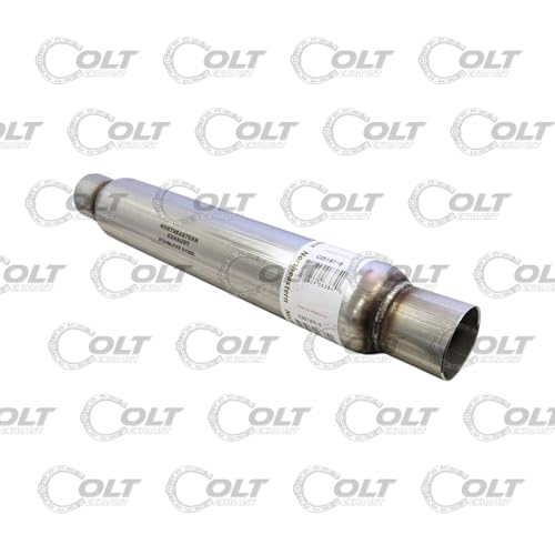 | Stainless Steel 2.5" Inches Straight Universal Glasspack Muffler Resonator (2.5" ID/OD x 23" Long) | Automotive Replacement Part - size: 2.5" ID/OD x 23" Long