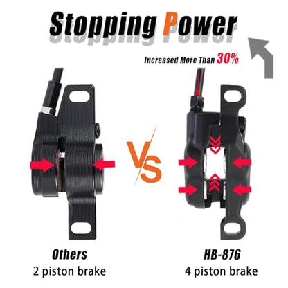 BUCKLOS Zoom 4 Piston Pre-Bled MTB Hydraulic Disc Brake Set - color: Front+Rear