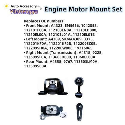 Engine Motor Transmission Mount Kit for 2013-2018 Nissan NV200 - size: 2013-2018 Nissan NV200 2.0L