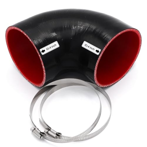 90 Degree Elbow 4 inch Silicone Coupler Intercooler Hose 4-Ply - size: ID 4"