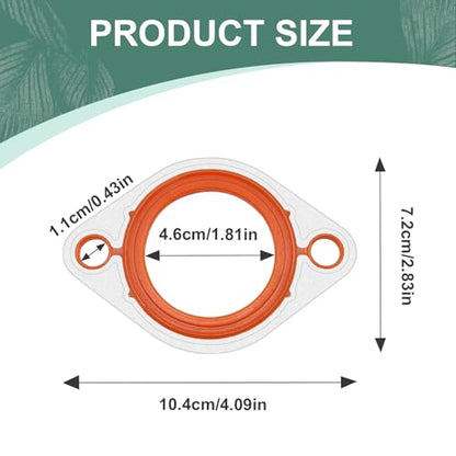 Thermostat Water Neck Housing Gasket, 1/8 Inch Aluminum Carrier & High Temp Silicone Replacement for Chevy SBC BBC 265 283 305 327 350 383 396 400 427 454 472 500 Engines Coolant Outlet (2Pcs) - size: 2Pcs