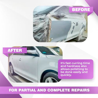 Roberlo Unix 250 HS Clear Coat 5L + C355 Hardener 2.5L - Acrylic Polyurethane, High Gloss Finish - Professional Grade Automotive Refinishing Kit - Trusted Quality, Exceptional Performance and Results.