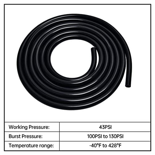 EVIL ENERGY 3/8 Silicone Vacuum Tubing Hose Line 5FT 130PSI Max Pressure Black (10mm ID) - color: Black, size: 3/8 5FT