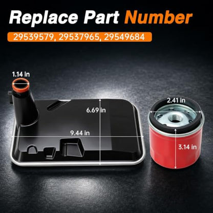 Automatic Transmission Fluid Filter Kit Shallow Pan Internal Filter & Spin-On External Filter Compatible with GMC Sierra Chevrolet Silverado 2500HD 3500 HD 6.6L Replace # 29537965 29539579