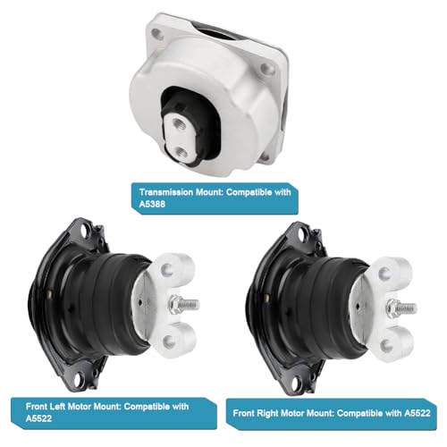 Engine Motor Transmission Mount Replacement for Chrysler 300 2011-2017 - size: 3PCS-Compatible with OE#A5388 A5522