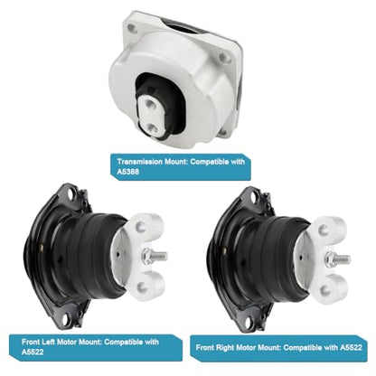 Engine Motor Transmission Mount Replacement for Chrysler 300 2011-2017 - size: 3PCS-Compatible with OE#A5388 A5522