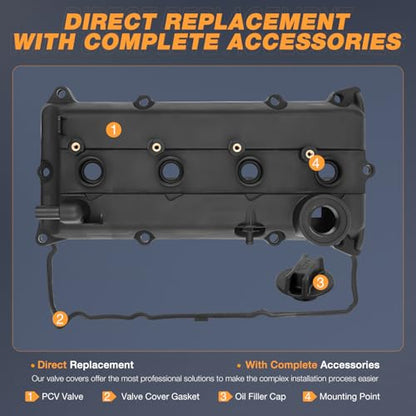 Nilight Engine Valve Cover with Gasket Replace# 132643Z001 264982 - size: for Nissan Altima S SL 2002-2006
