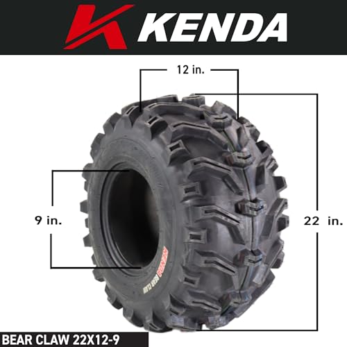 Kenda Bear Claw 22x12-9 Rear Off-Road Tire For ATV, UTV or SXS Vehicles - size: 22x12-9