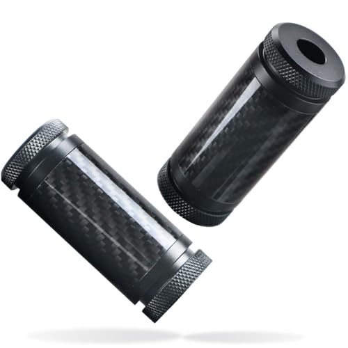 Crash Bar Sliders End Caps CNC Carbon Fiber Inlay Decorative Colored Ends Fits for 1.25" Front Engine Guard Rear Saddlebag Guard (Black) - color: Black