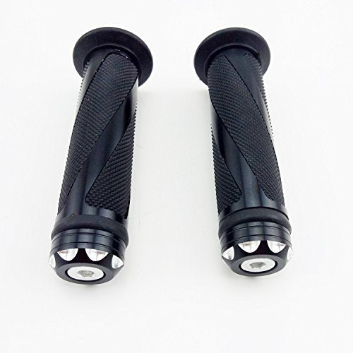 Universal Motorcycle Rubber Gel Handlebar Hand Grips for 7/8" Bar End Handle Bars Sports Bikes - color: Black