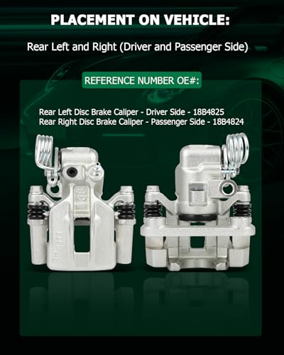 SCITOO 18B4825 18B4824 Rear Left & Right Disc Brake Calipers With Bracket - size: Rear[18B4825 & 18B4824]Silver