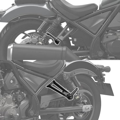 SLMOTO Motorcycle Pillion Seat Foot Pegs Bracket Fit For Honda Rebel 1100 - color: Black