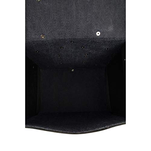 Motorcycle Genuine Leather Waterproof Saddlebag Luggage with Gun Holster inside Brown & Blk Stud/Non Stud (Black, Studed Non Leather) - color: Black, style: Studed Non Leather