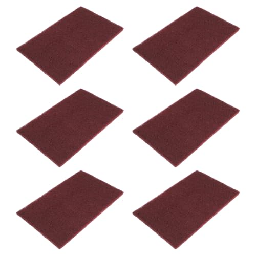 6 PCS Red Nylon Scuff Pads, General Purpose Sanding Hand Pads
