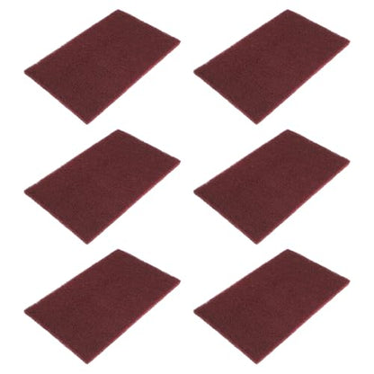 6 PCS Red Nylon Scuff Pads, General Purpose Sanding Hand Pads